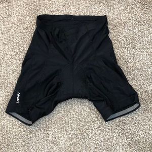 Athletic, padded biking shorts